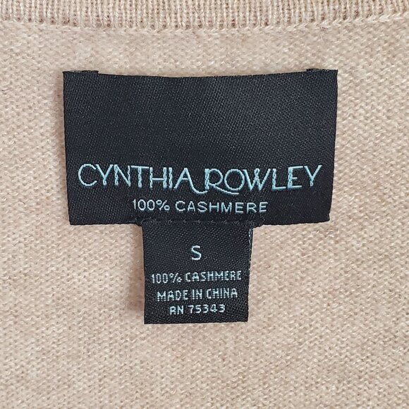 Cynthia Rowley Size S Sweater Flyaway Cardigan 100% Cashmere Coquette Ruffle Tan - Picture 4 of 9
